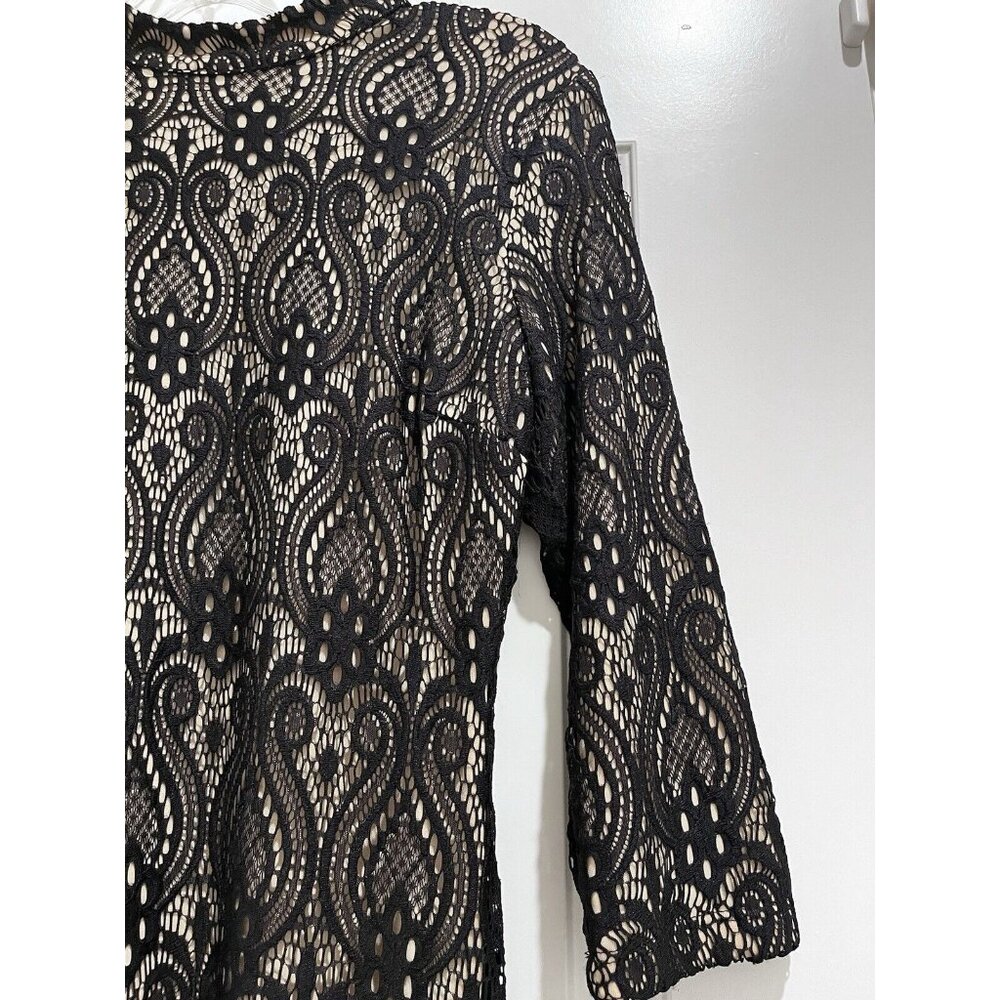 Crystal Doll Y2K Black lace open keyhole back cocktail dress evening party small - Picture 4 of 10